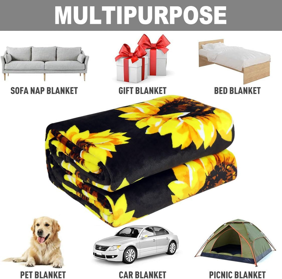YISUMEI Sonnenblumen Kuscheldecke Sonnenblume Decke Weich und Warm Geschenke für Frauen,150 x 200 cm