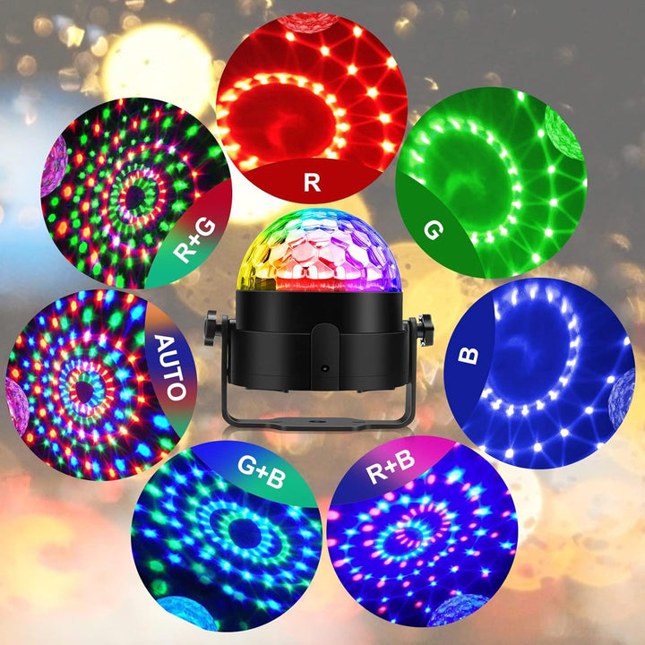 Gobikey Discokugel, 360° Rotierende Musik Activated Discolicht LED Party Lampe mit Fernbedienung- 3W