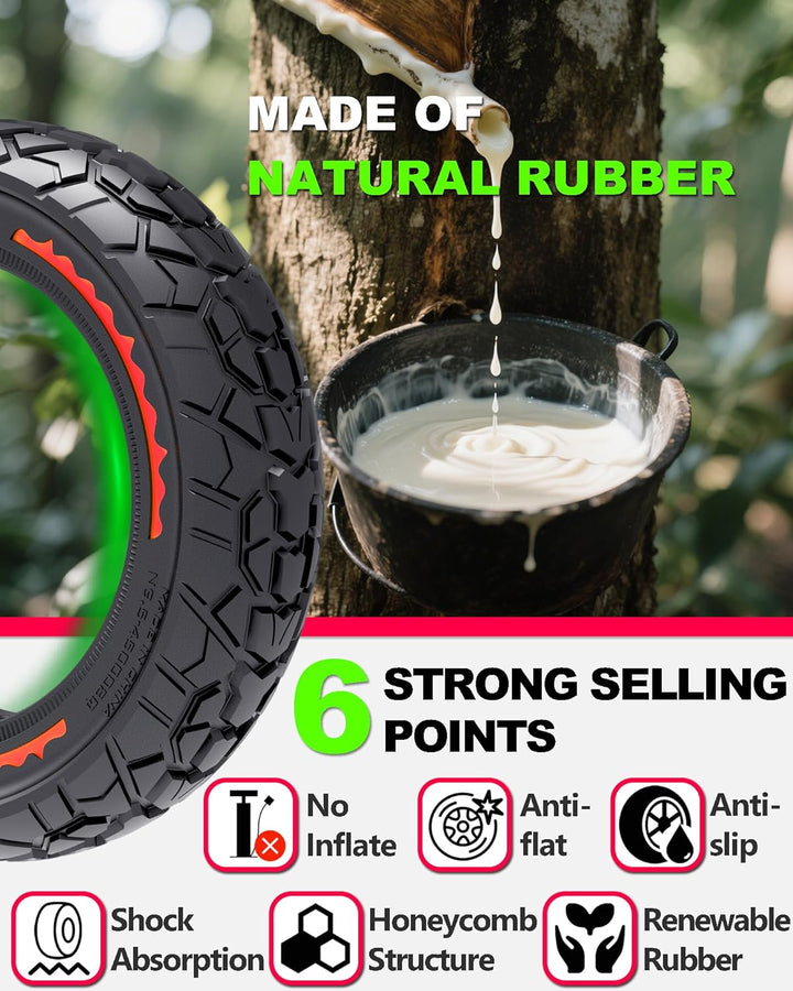 2PCS E Scooter Reifen 9.5x2.5-6.1 Tubeless, Werten Sie Ihr Scooter auf mit Reifen 9.5x2.5, Vollgummi