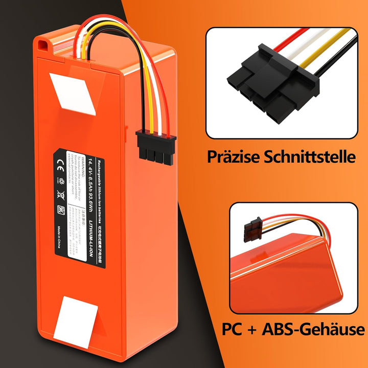 Homesuit 14,4V 6500mAh Ersatzakku für Xiaomi Roborock S5 S50 S51 S55 S6 S7 Xiaowa E20 E25 E35 Xiaomi