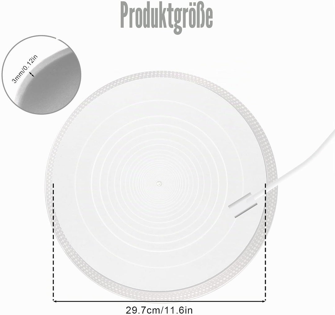 Plattenspieler-Plattenmatte, 30 cm Durchmesser Silikon Plattenspieler Matte Antistatische Rutschfest