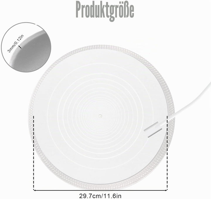 Plattenspieler-Plattenmatte, 30 cm Durchmesser Silikon Plattenspieler Matte Antistatische Rutschfest