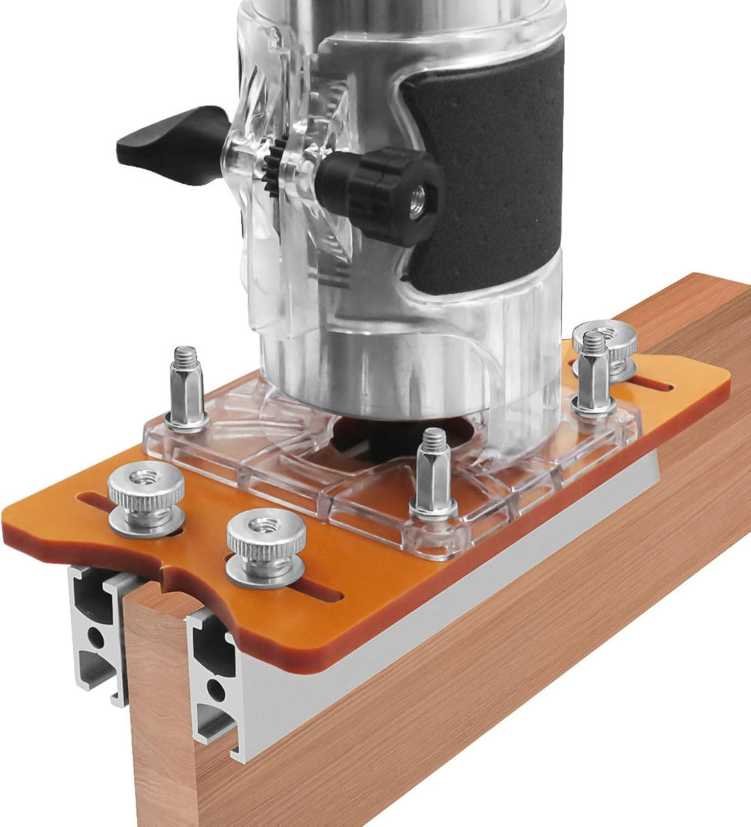 Holz-Router-Slotting-Locator, 2 in 1 Schlitz basis und Befestigungs halterung für 65-mm-Trimmmaschin