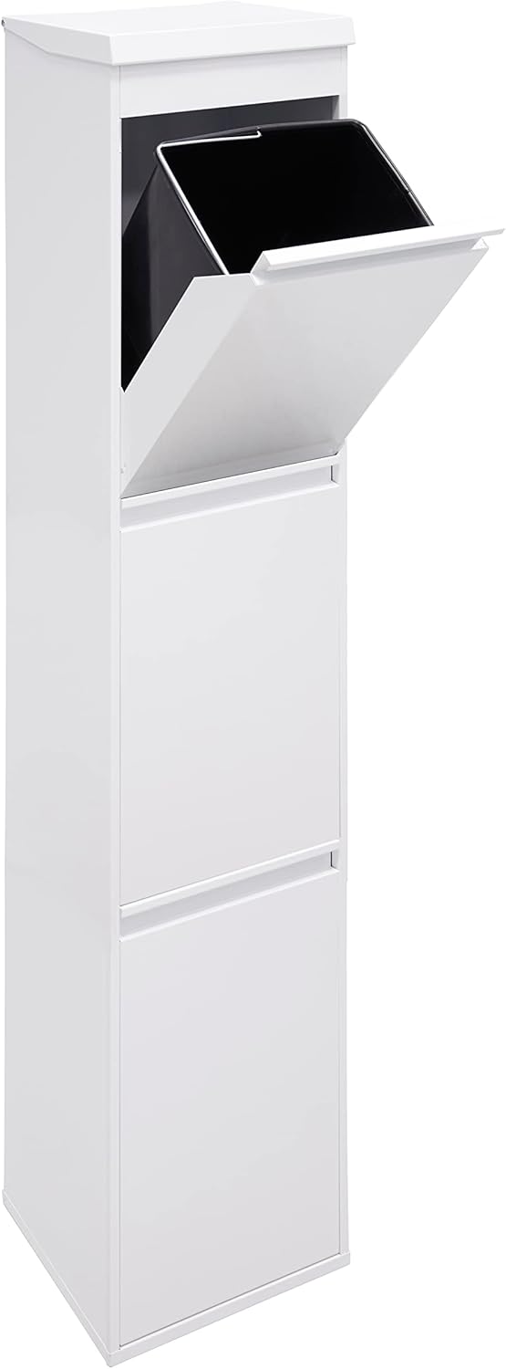 ARREGUI Top CR321-B Mülltrennsystem aus Stahl mit Aufbewahrungsbox mit Deckel | 3 Fächer Mülleimer f