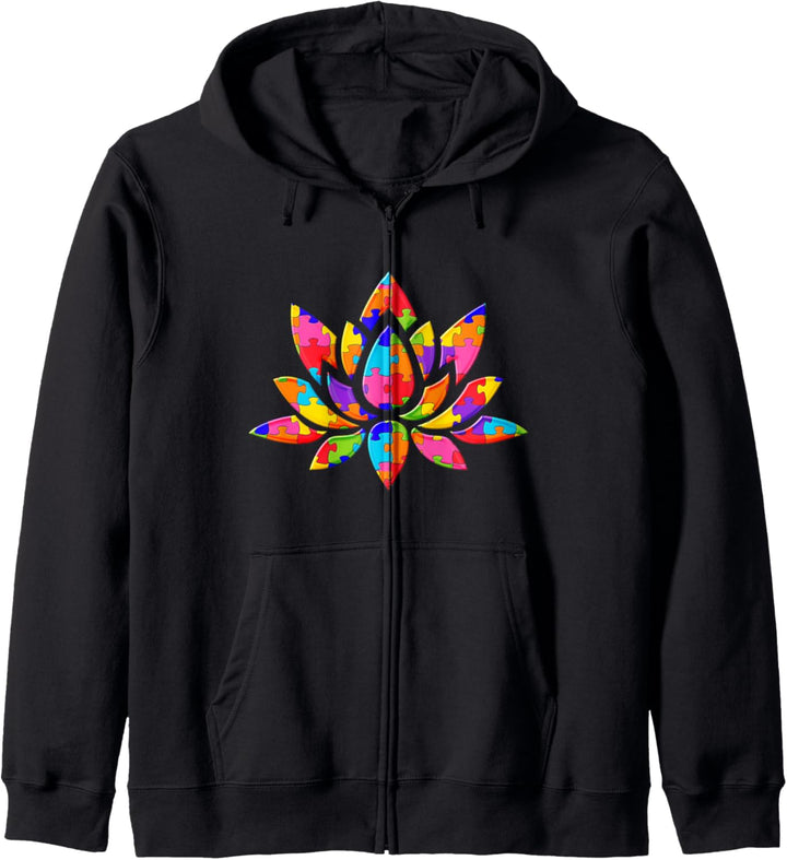 Lotus Mandala Blume Puzzle Autism Puzzle Kapuzenjacke