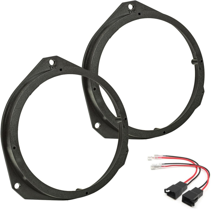 Sound Way Lautsprecher Auto 16,5 cm und Lautsprecherringe Adapter Halterungen Kabel passend kompatib