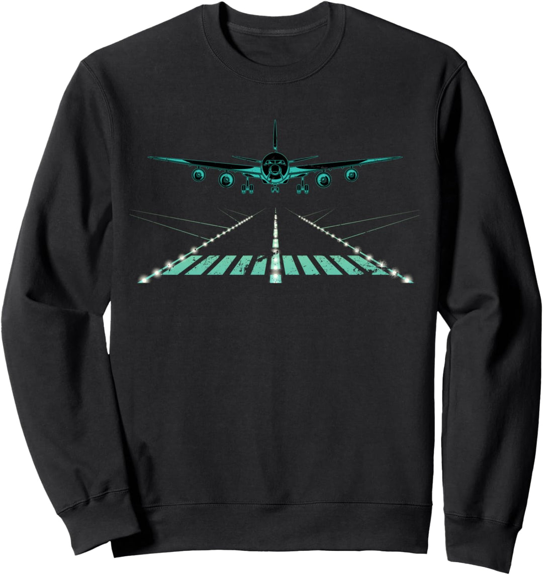 Flughafen Landebahn Flugzeug Flieger Geschenk Pilot Sweatshirt