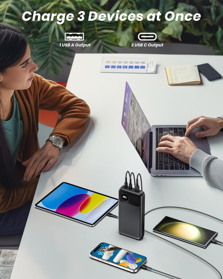 A ADDTOP Power Bank 20000mAh, 22, 5W Schnell Aufladende Powerbank mit USB-C Input & Outputs PD3.0 QC