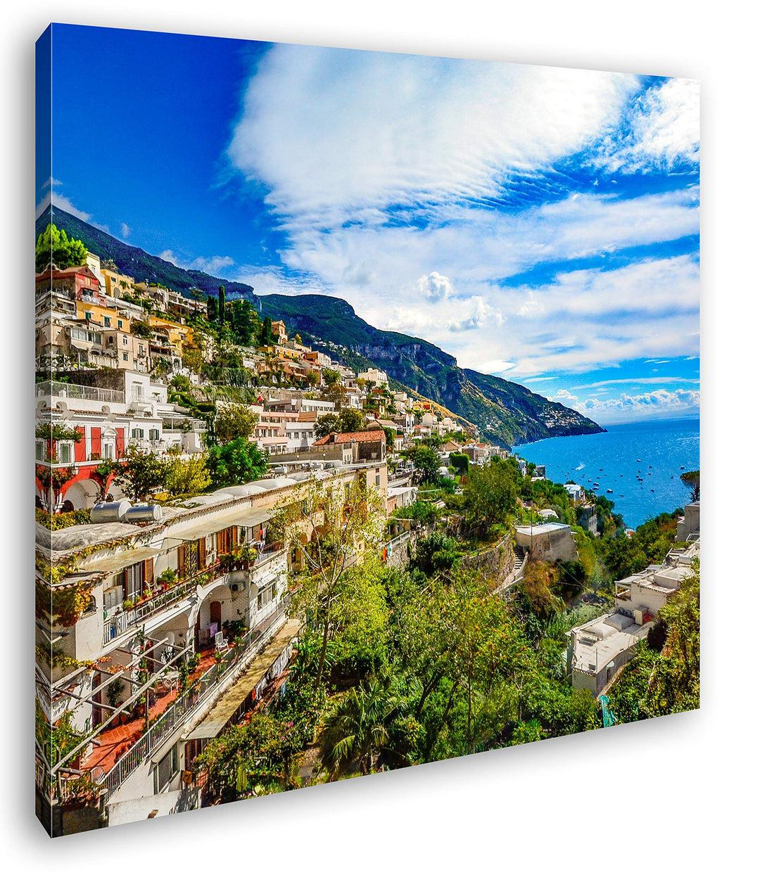 deyoli Amalfi Küste in Italien Format: 70x70 als Leinwandbild, Motiv fertig gerahmt auf Echtholzrahm