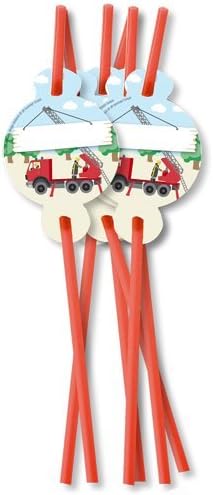 100-tlg. FEUERWEHR PARTY SET für Kindergeburtstag mit 6-8 Kinder: Teller, Becher, Servietten, Einlad