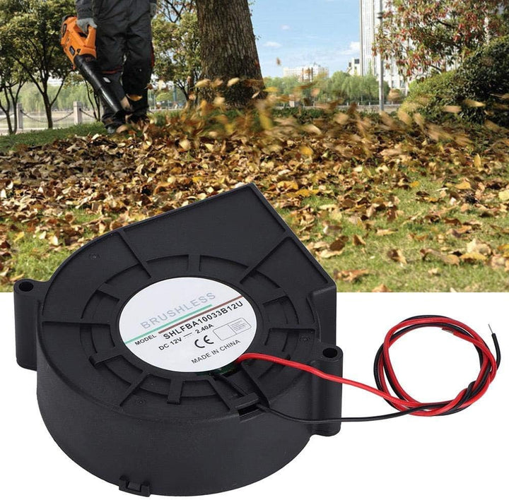 AUNMAS Kunststoff-Turbinengebläse, 97 x 97 x 33mm 12V 2.4A Doppelkugel-Turbinenluftgebläse BBQ-Turbi