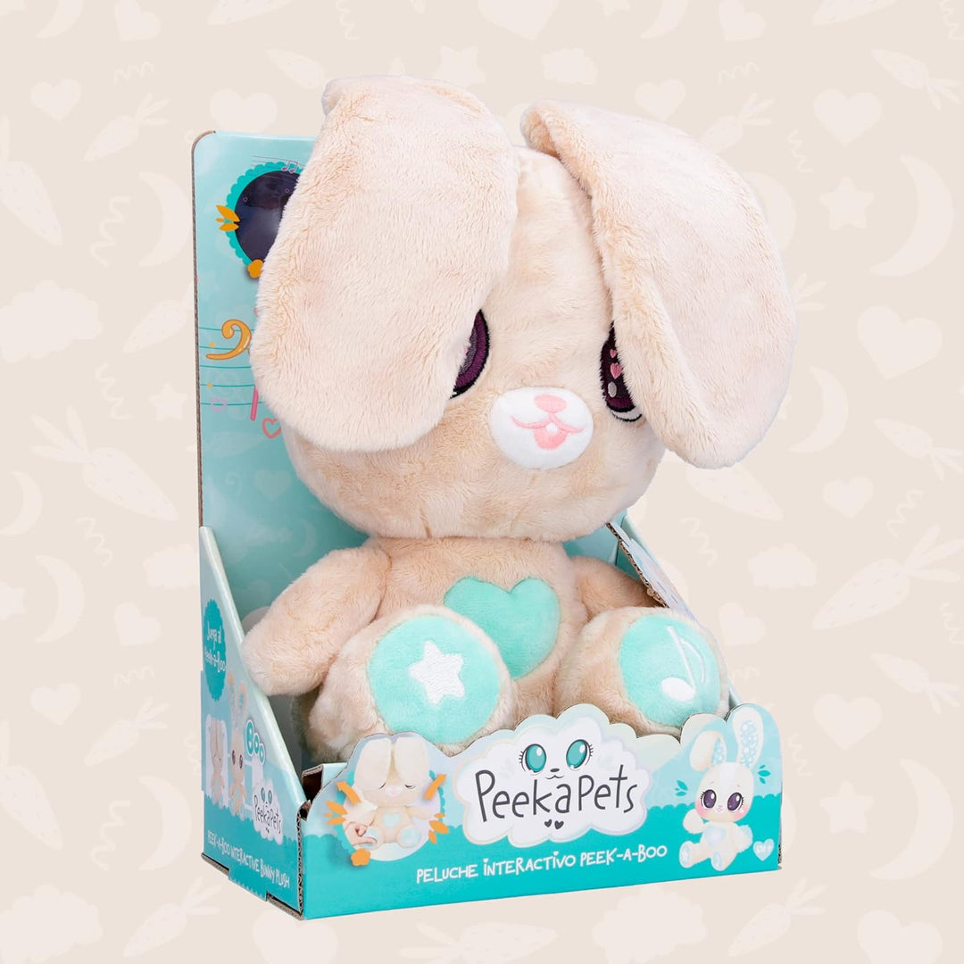 PEEKAPETS Interaktiver Hase, lustiger und weicher Plüsch, der Seine Ohren bewegt und Lichter und Ger
