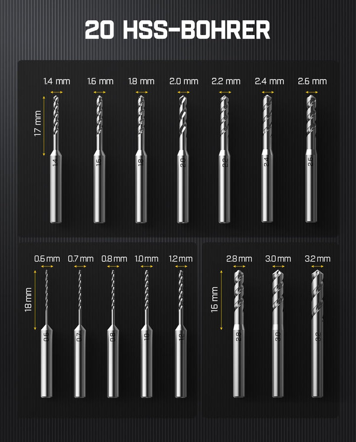 Fanttik K2 Nano 3,7 V Elektro-Mini-Bohrstift, Mini Bohrmaschine mit 20 Bohrern, 800-mAh-Akku, DIY Ha