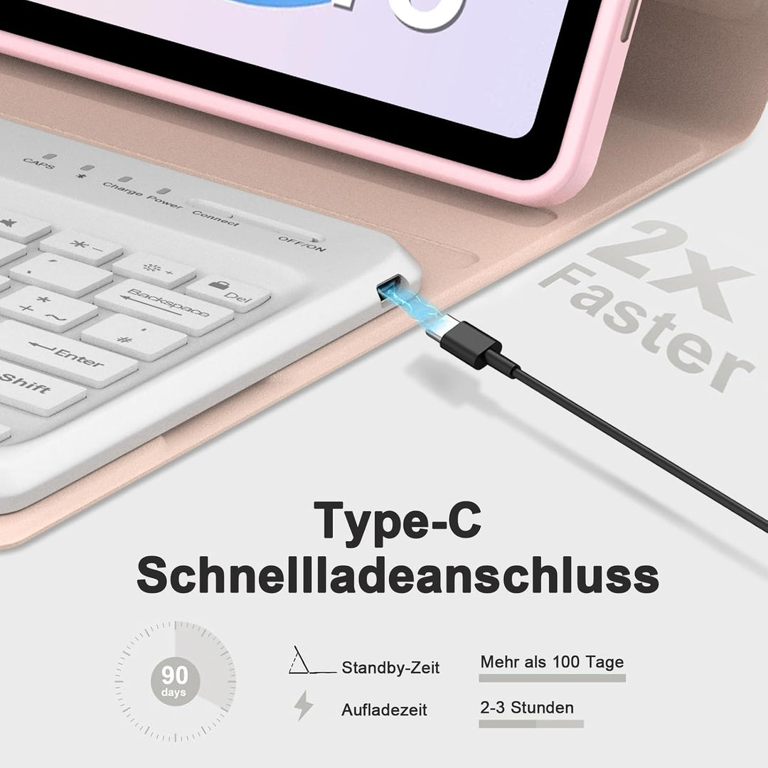 IVEOPPE Hülle mit Tastatur für Xiaomi Redmi Pad 2 Pro 12,1 Zoll 2025, Deutsches QWERTZ Keyboard, Blu