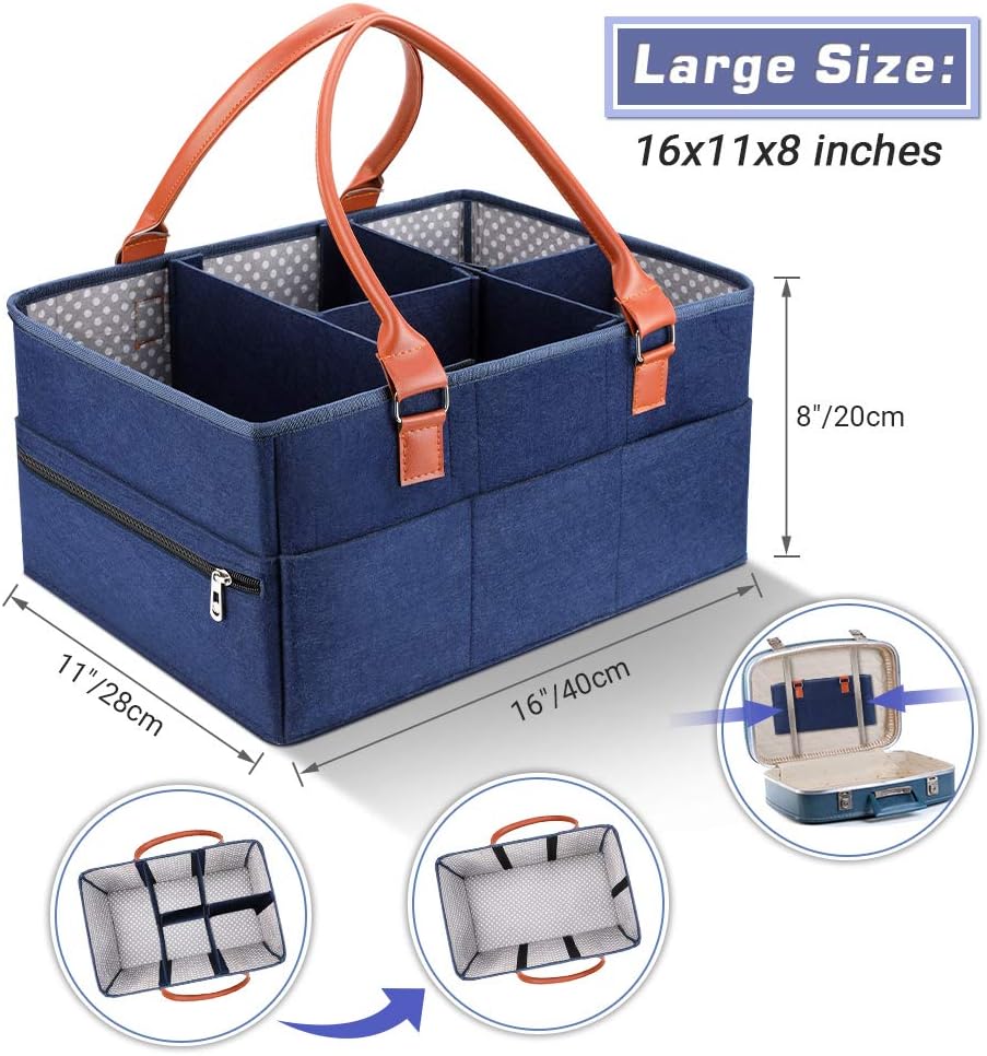 Baby Windel Caddy Organizer, tragbare Wickeltisch Organizer Windel Ablagekorb Auto Reise Ablagekorb