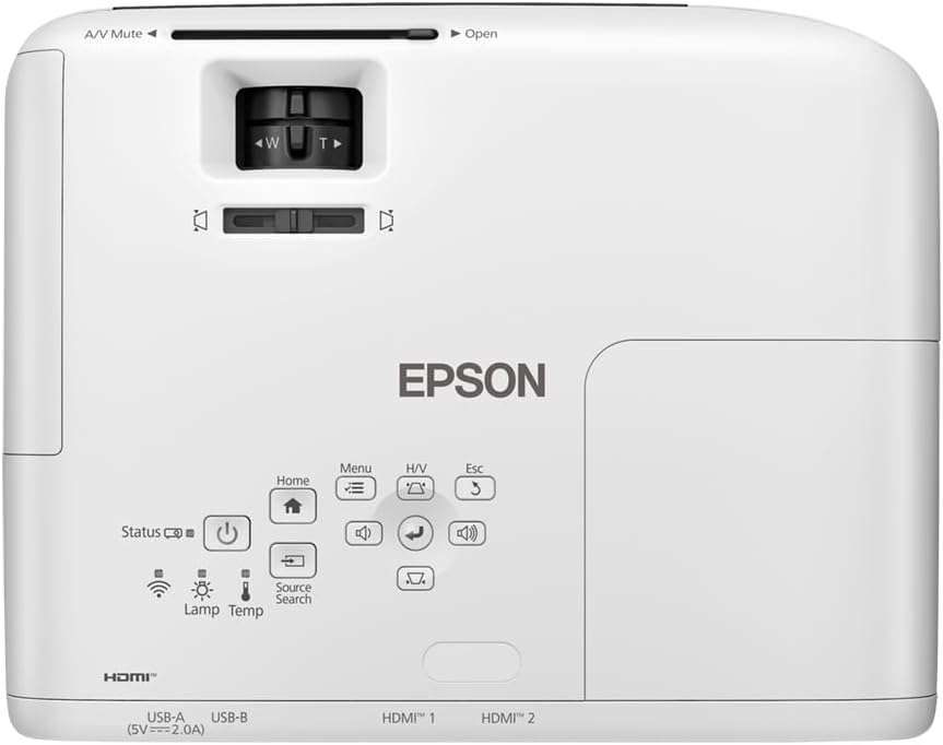 EPSON EB-W55 3LCD-Projektor HD-Ready (4.000 Lumen, 16:10, WXGA-Auflösung (1280x800 Pixel), WiFi, HDM