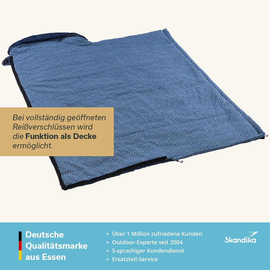 Skandika Dundee Junior Kinderschlafsack | Outdoor Camping Schlafsack für Kinder, Flanell-Innenfutter