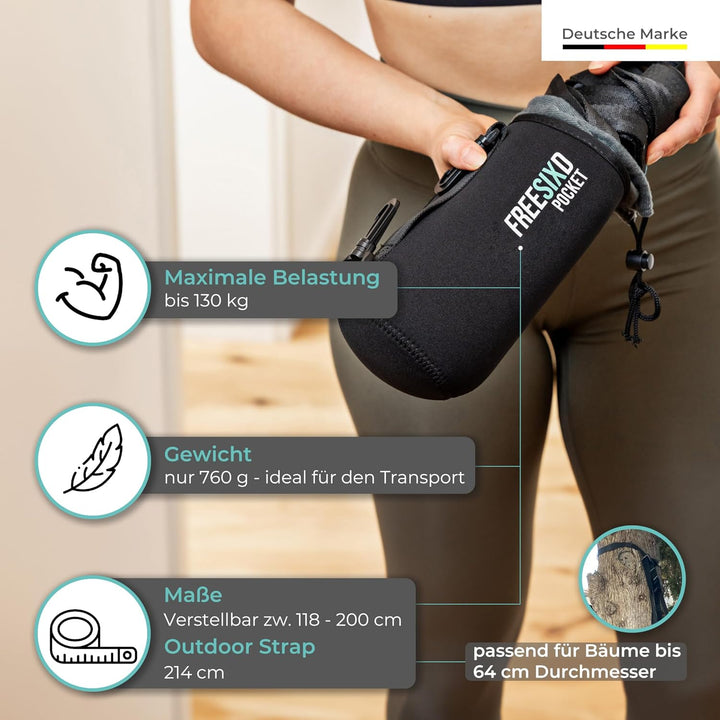 Pocket Schlingentrainer - Kompakter Sling Trainer für Ganzkörpertraining | Suspension Trainer für Zu