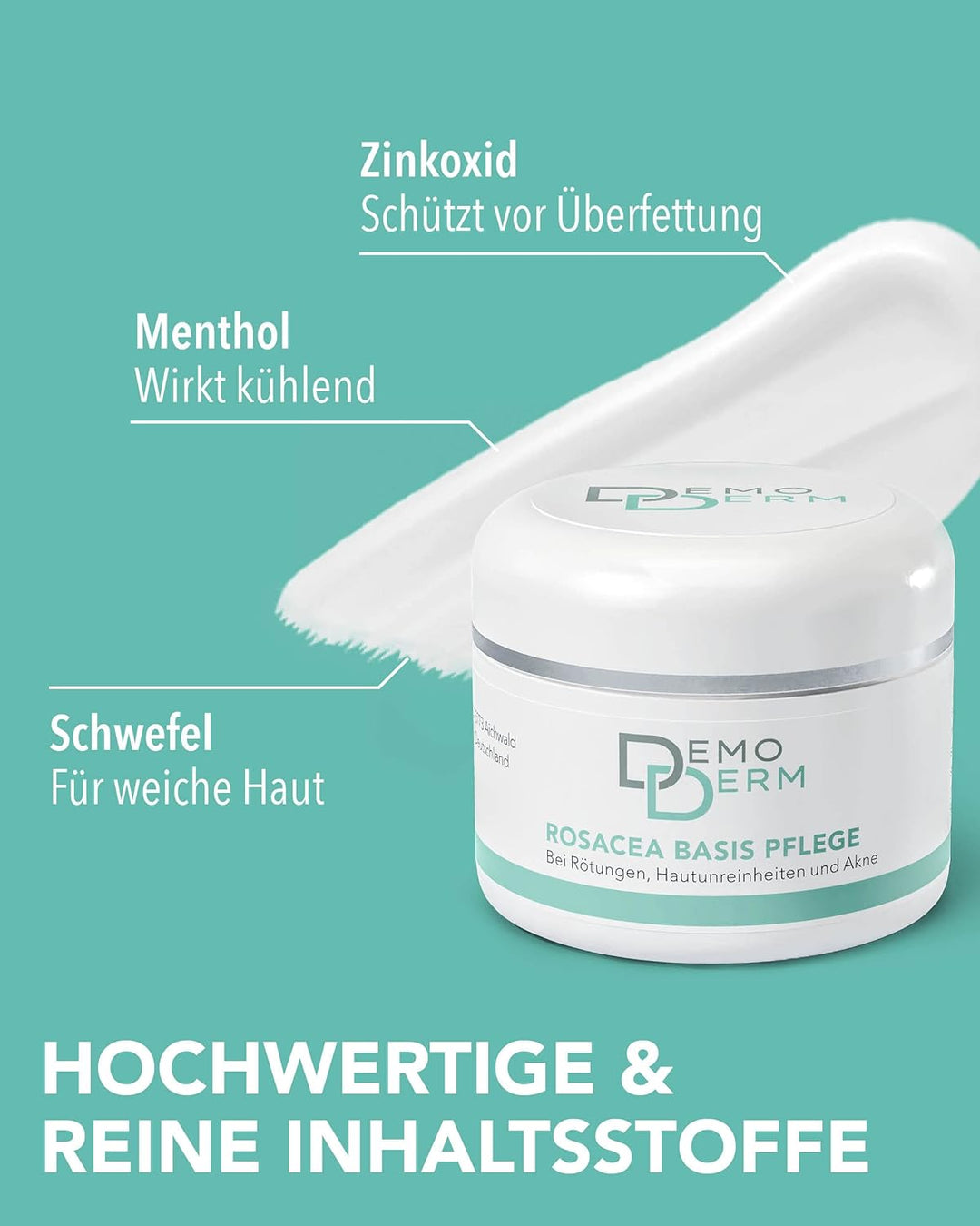 DEMODERM Basis Rosacea Creme 30 g | Bewährt bei Rosazea, Haut-Rötungen, Pickel & Pusteln | Natürlich