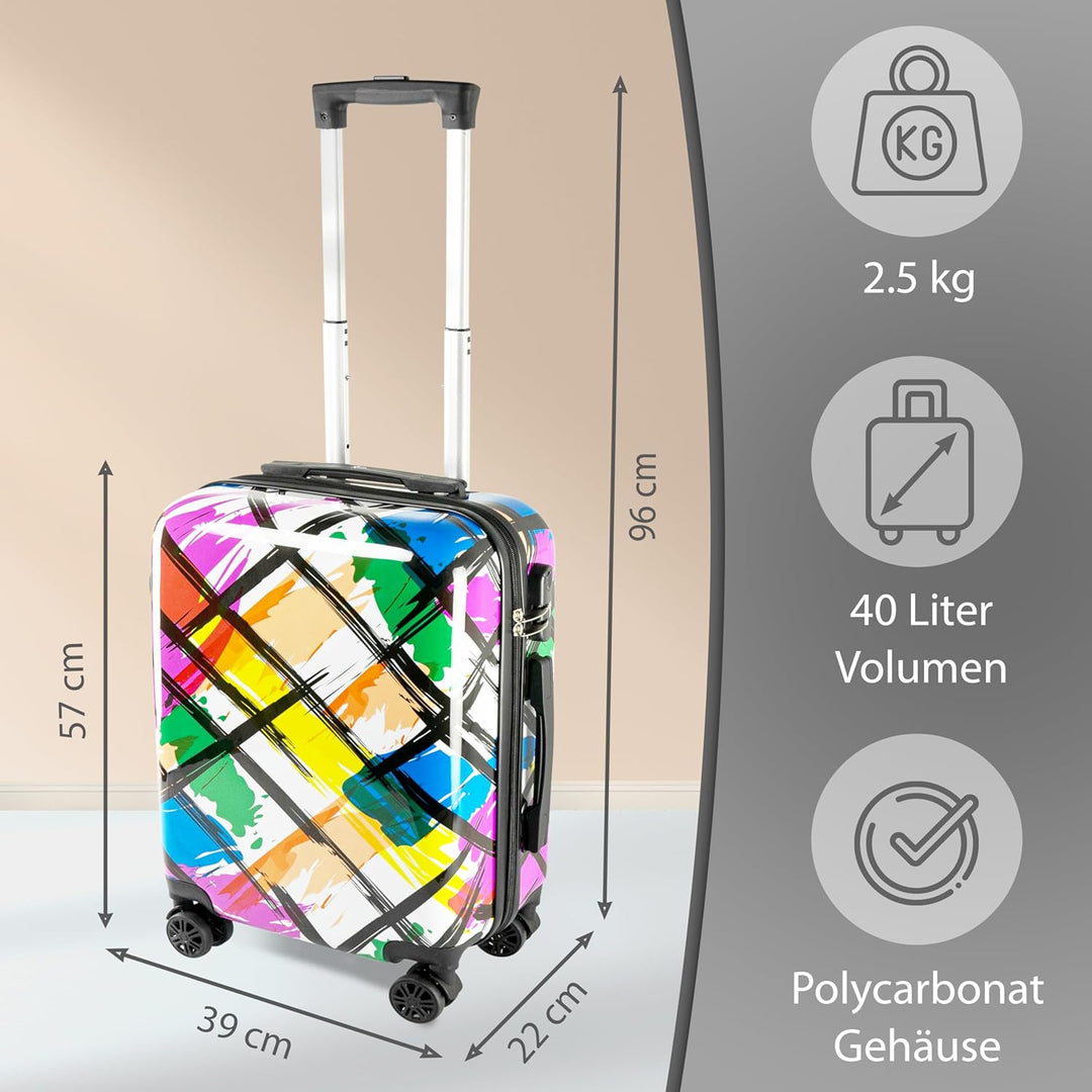 Xonic Design Reisekoffer - Hartschalen-Koffer mit 360° Leichtlauf-Rollen - hochwertiger Trolley mit