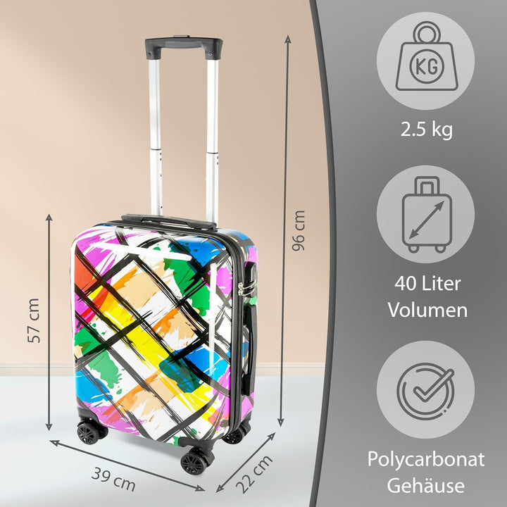 Xonic Design Reisekoffer - Hartschalen-Koffer mit 360° Leichtlauf-Rollen - hochwertiger Trolley mit