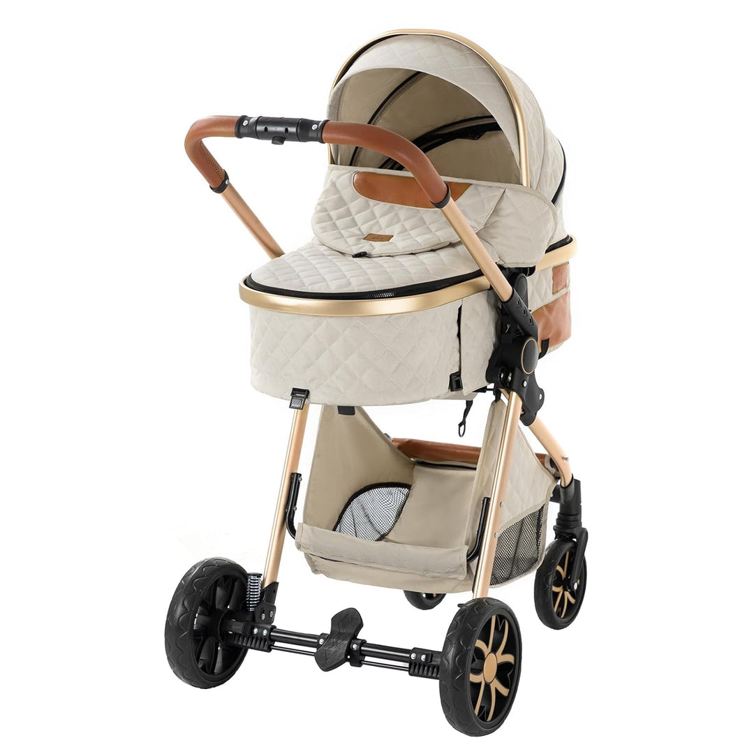 NADDLILY Kinderwagen 3 in 1, Buggy mit Umkehrbarem Zwei-Wege-Schub, Kinderwagen mit Faltbarem Tragba