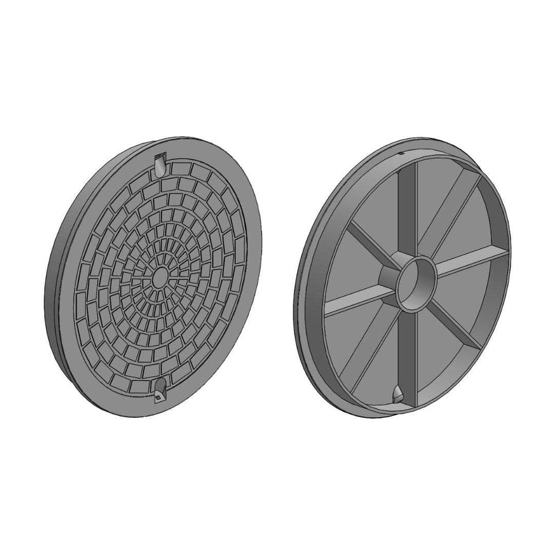 Kanaldeckel für Wellrohr Ø DN425 Schachtabdeckung Schachtdeckel Kontrollschacht Schwarz für Wellrohr