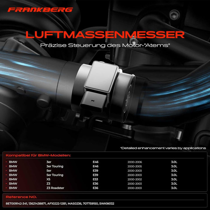 Frankberg Luftmassenmesser Kompatibel mit 3er E46 5er E39 X5 E53 Z3 Coupe Z3 R-o-a-d-s-t-e-r E36 3.0