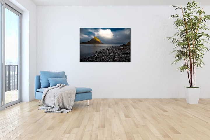 deyoli steinernde Küste Format: 80x60 cm als Leinwandbild, Motiv fertig gerahmt auf Echtholzrahmen,