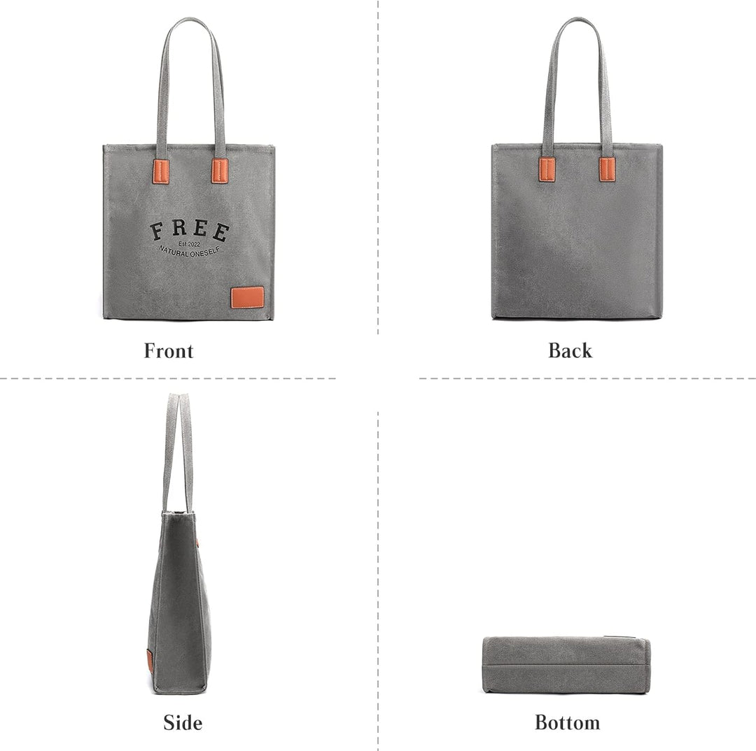 PORRASSO Retro Schultertasche Damen Segeltuch Handtasche Mädchen Tote Bag Shopper Henkeltasche für S
