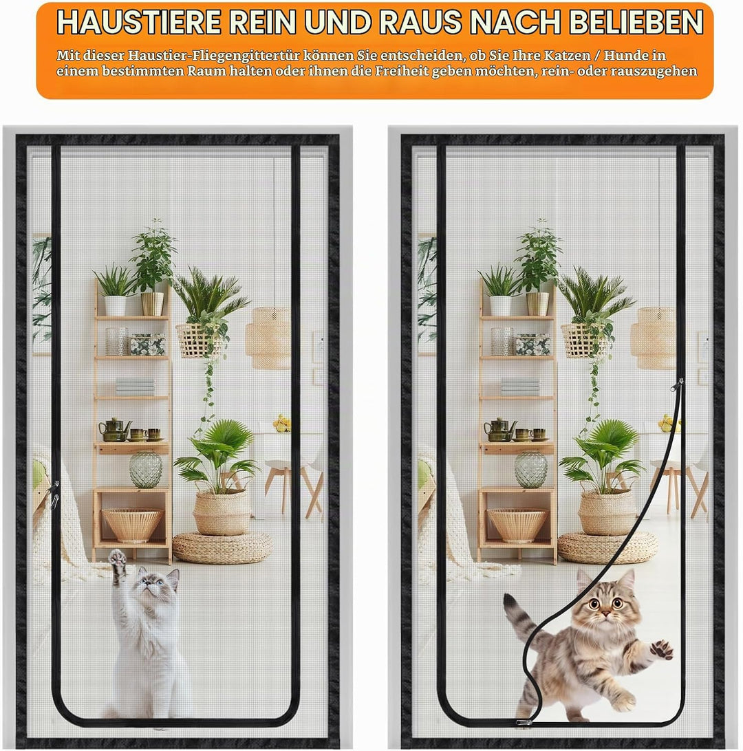 DBREAKS Katzennetz für Balkon, Katzengitter Tür mit Reissverschluss Katzen aus Laufen, Türgitter Kat