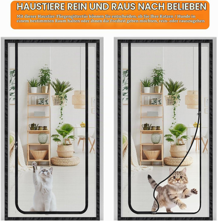 DBREAKS Katzennetz für Balkon, Katzengitter Tür mit Reissverschluss Katzen aus Laufen, Türgitter Kat