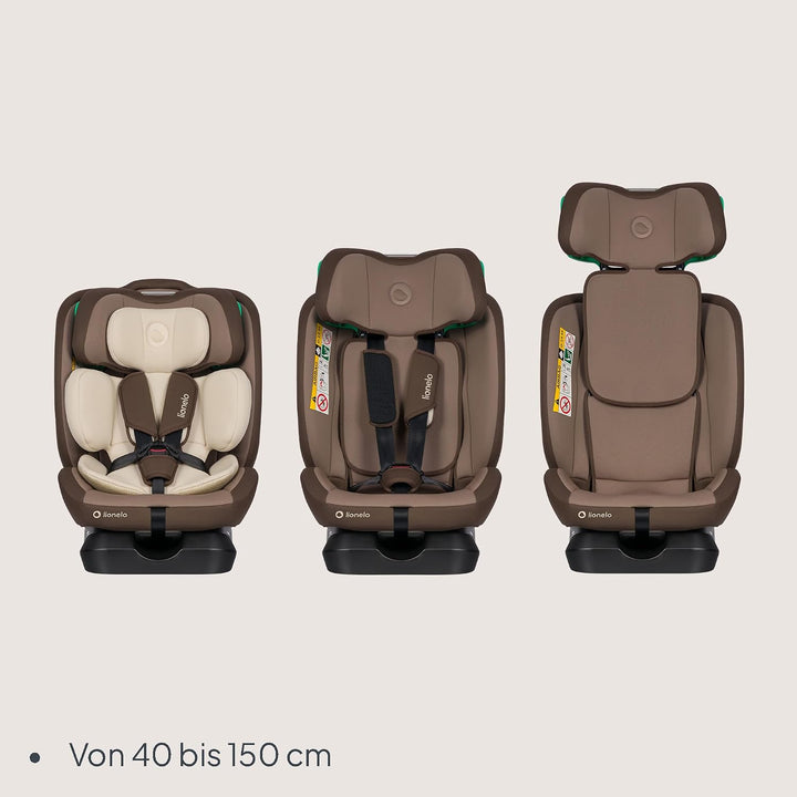 Lionelo Aart i-Size Kinderautositz Gruppe 0/1/2/3, 40-150 cm, 0-12 Jahre, Universelle Gurtmontage, V