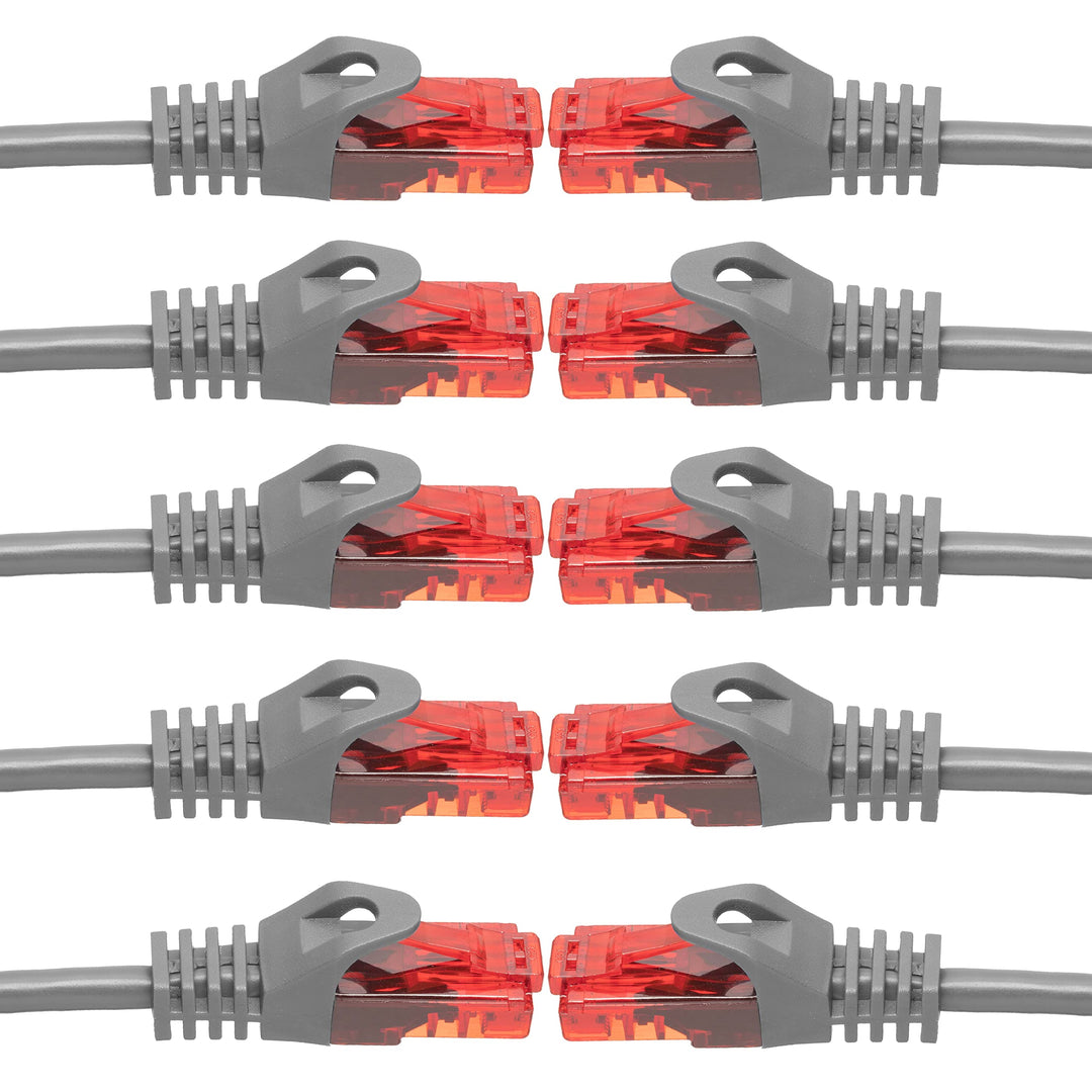 BIGtec - 10 Stück - 30m Gigabit Netzwerkkabel Patchkabel Ethernet LAN DSL Patch Kabel grau (2X RJ-45