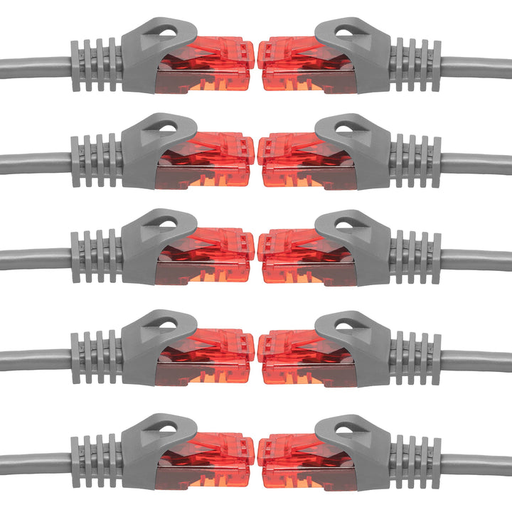 BIGtec - 10 Stück - 30m Gigabit Netzwerkkabel Patchkabel Ethernet LAN DSL Patch Kabel grau (2X RJ-45