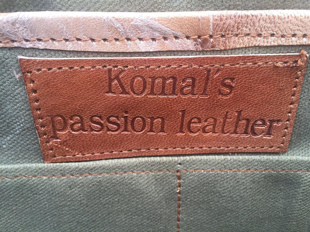 Komal's Passion Leather KPL 45,7 cm (18 Zoll) Leder-Aktentasche, Laptop-Kuriertasche, Schulranzen, C