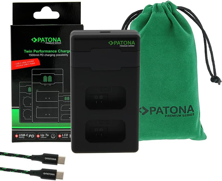 PATONA V1 Protect 2X Akku NP-FW50 (1030 mAh) mit Schutzgehäuse V1 - und PD Performance USB Ladegerät