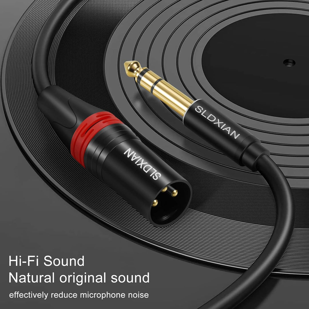 SLDXIAN XLR auf Klinke 6,35mm, XLR Mikrofonkabel Balanced Stereo 1/4 Zoll TRS Stecker auf XLR Stecke