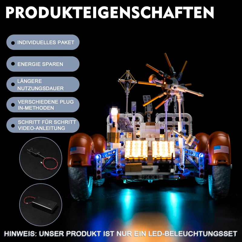 Led Licht Set Kompatibel mit Lego NASA Apollo Lunar Roving Vehicle - LRV (Kein Modell), Dekorationsb