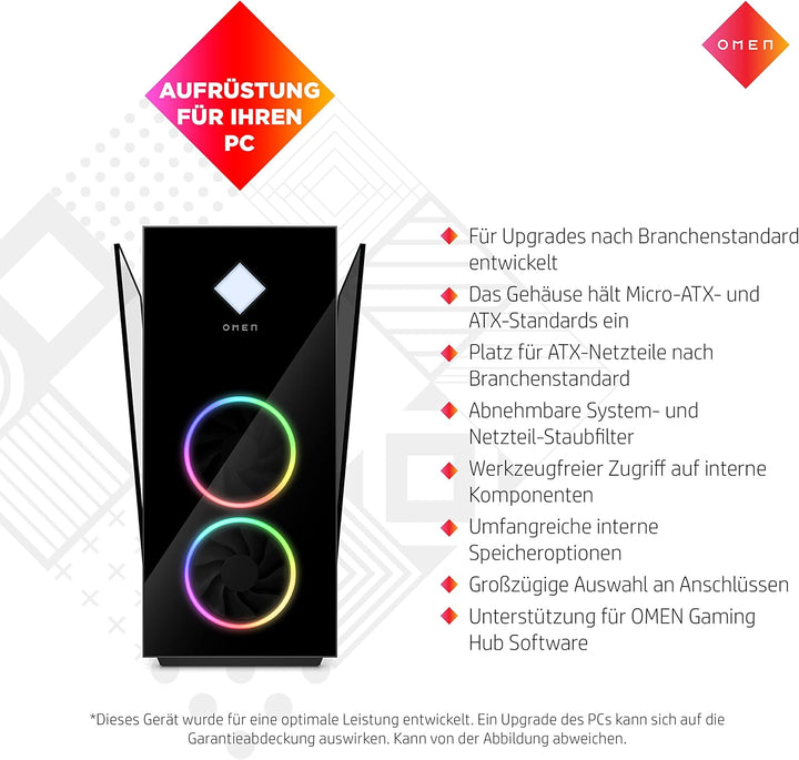 OMEN Gaming PC | AMD Ryzen 7 5800X | 16GB DDR4 RAM | 512GB SSD + 1TB HDD | NVIDIA GeForce RTX 3070 |