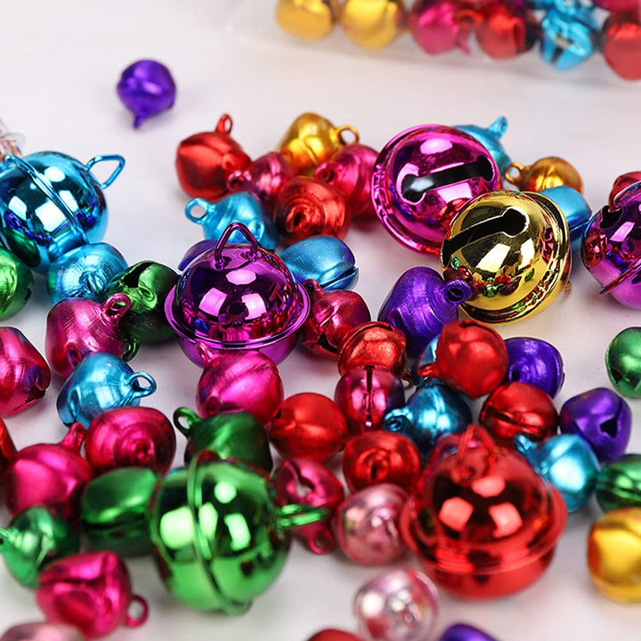 180 Stück Bunte Glöckchen Metallglöckchen,11.5mm 13.5mm 22mm Mix Klein Gross Schellen Glocken mit Ös