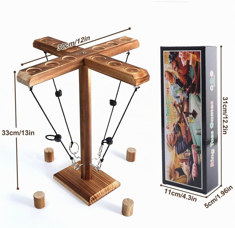 Joycabin Hooks Ring Toss Game für Kinder Erwachsene, Ring Toss Hook und Ring Indoor, Toss Haken und