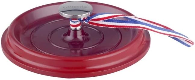 Kamberg – 0008192 – Set aus 4 Minischmortöpfen mit 12 cm Durchmesser, rund, rot geflammt – Aluminium