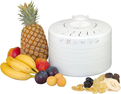 Clatronic DR 2751 Dörrautomat, 250 W mit Überhitzungsschutz, trocknet Obst, Gemüse, Kräuter, Fleisch