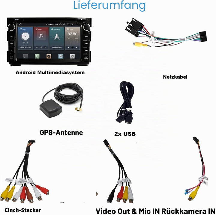 Kompatibel mit: Kia Cee'd Venga 7" Touch Android Autoradio DVD GPS Navi CarPlay AndroidAuto
