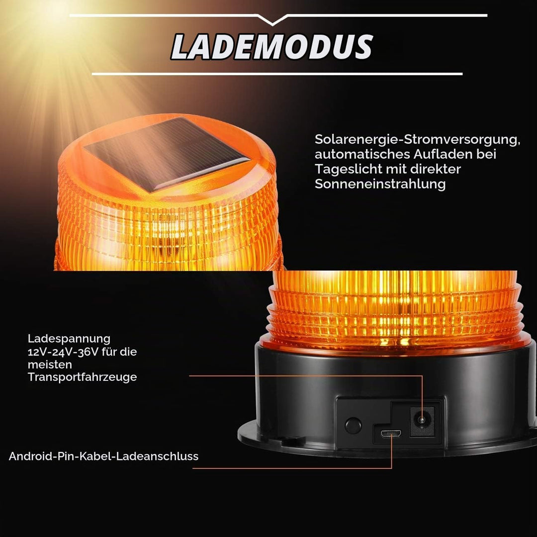 antom 12-24V LED Rundumleuchte Akku Gelb Warnleuchte Auto mit Magnetfuss für Anhänger Wohnwagen SUV