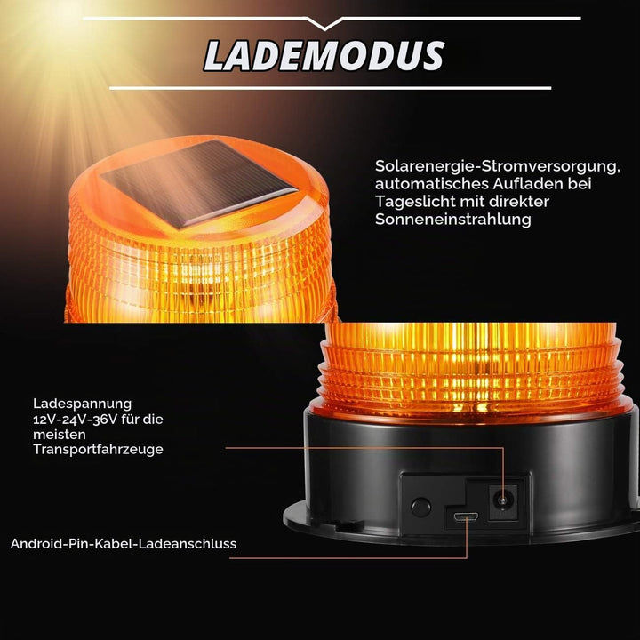 antom 12-24V LED Rundumleuchte Akku Gelb Warnleuchte Auto mit Magnetfuss für Anhänger Wohnwagen SUV