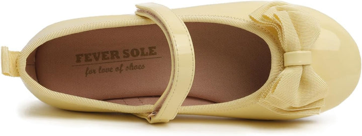 Feversole Bailarinas Niña de Vestir - Zapatos Cómodos para Ceremonias - Ballet Flats 32 EU Fliege Ge