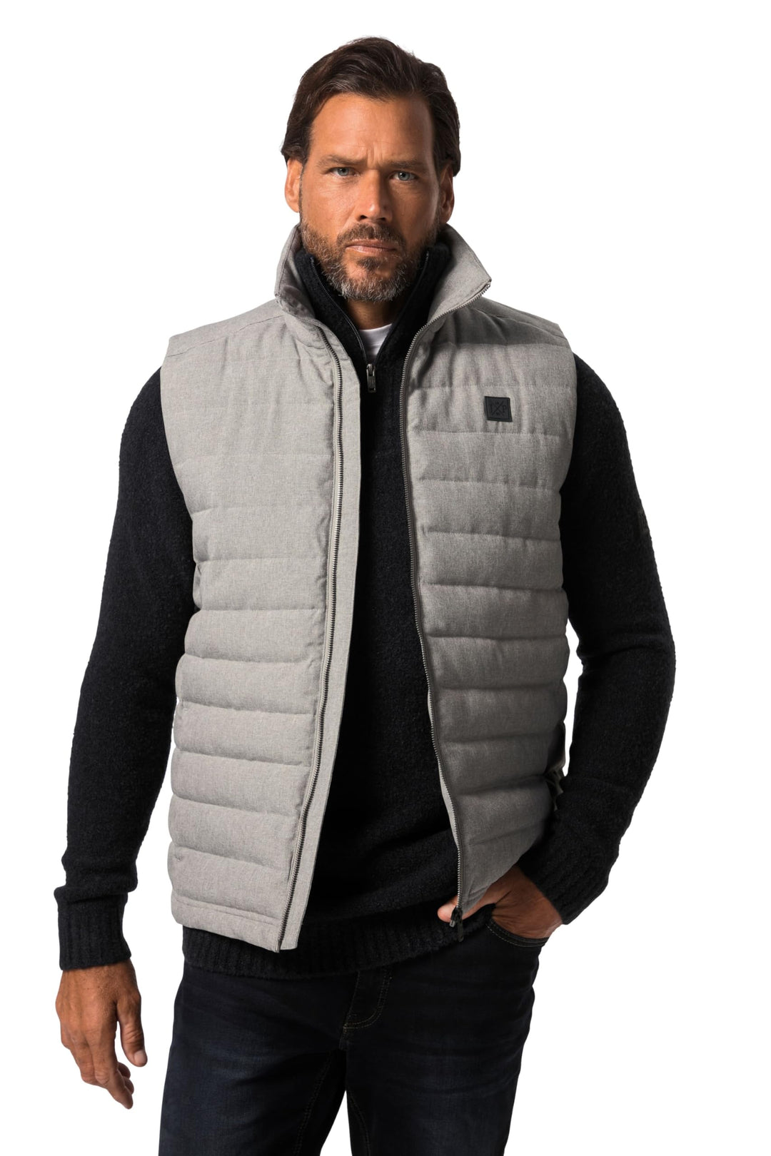 JP 1880 Herren grosse Grössen Übergrössen Menswear L-8XL Steppweste, Outdoor, Stehkragen, Zipper 818