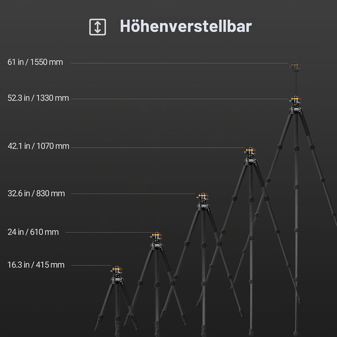 TARION Kamera Stativ Kamerastativ Reisestativ: Kompakt Dreibein Stative Leicht Videostativ aus Kohle